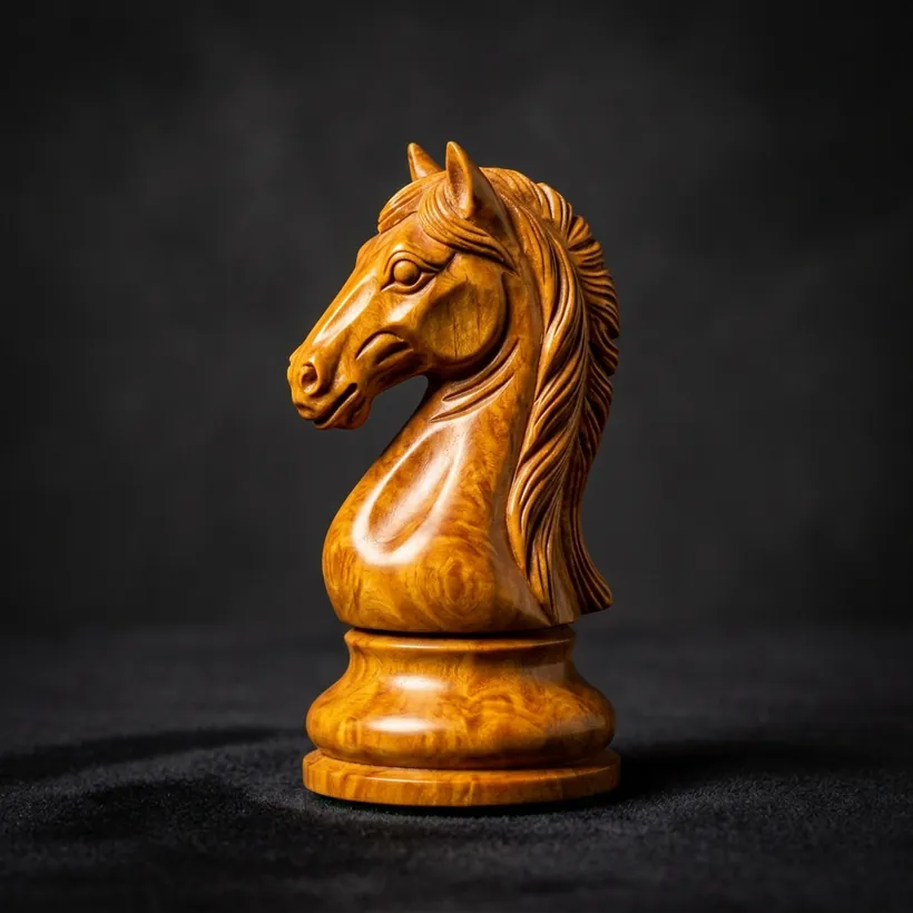 Hand-carved boxwood knight